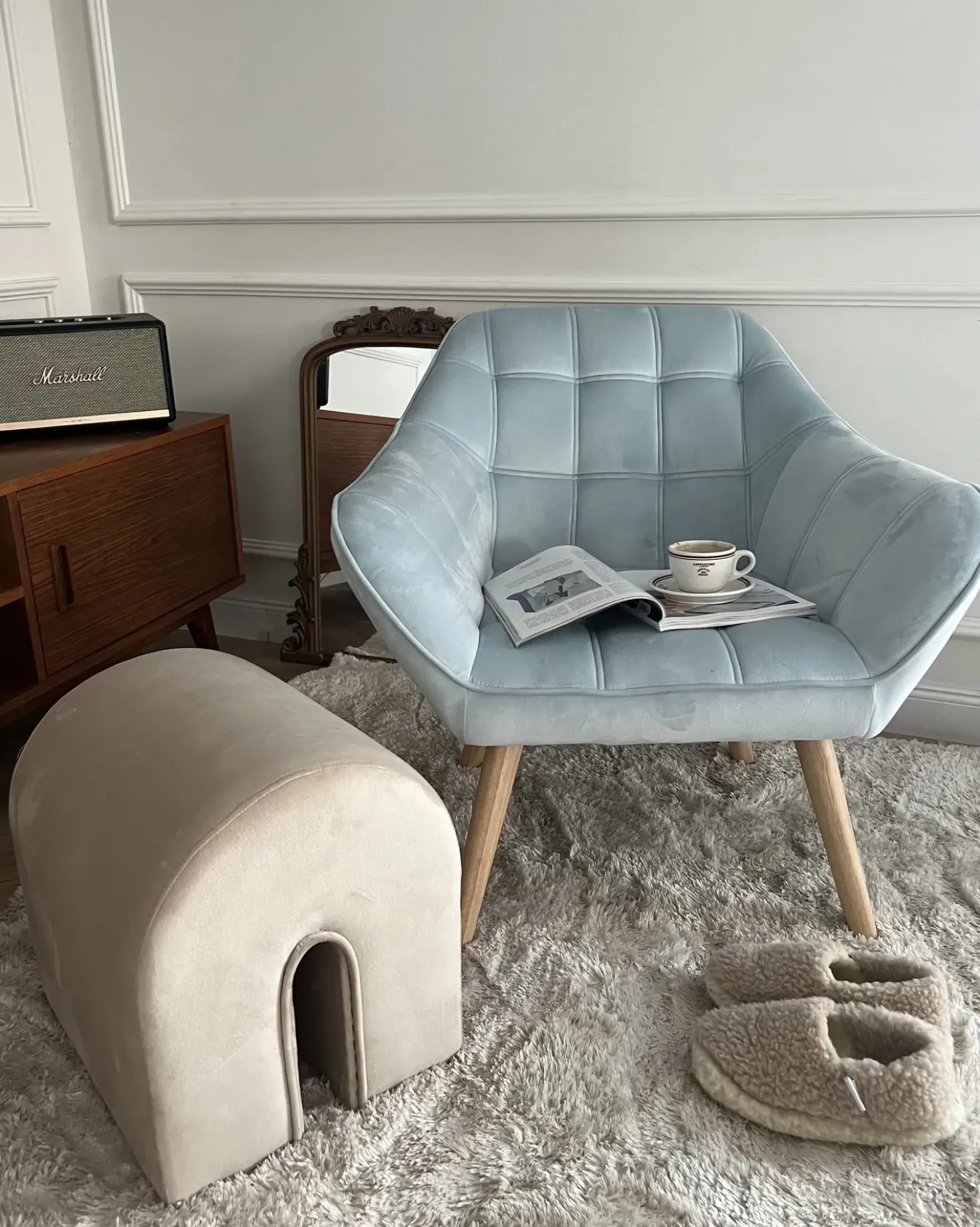 Pouf MODOC Velluto Beige