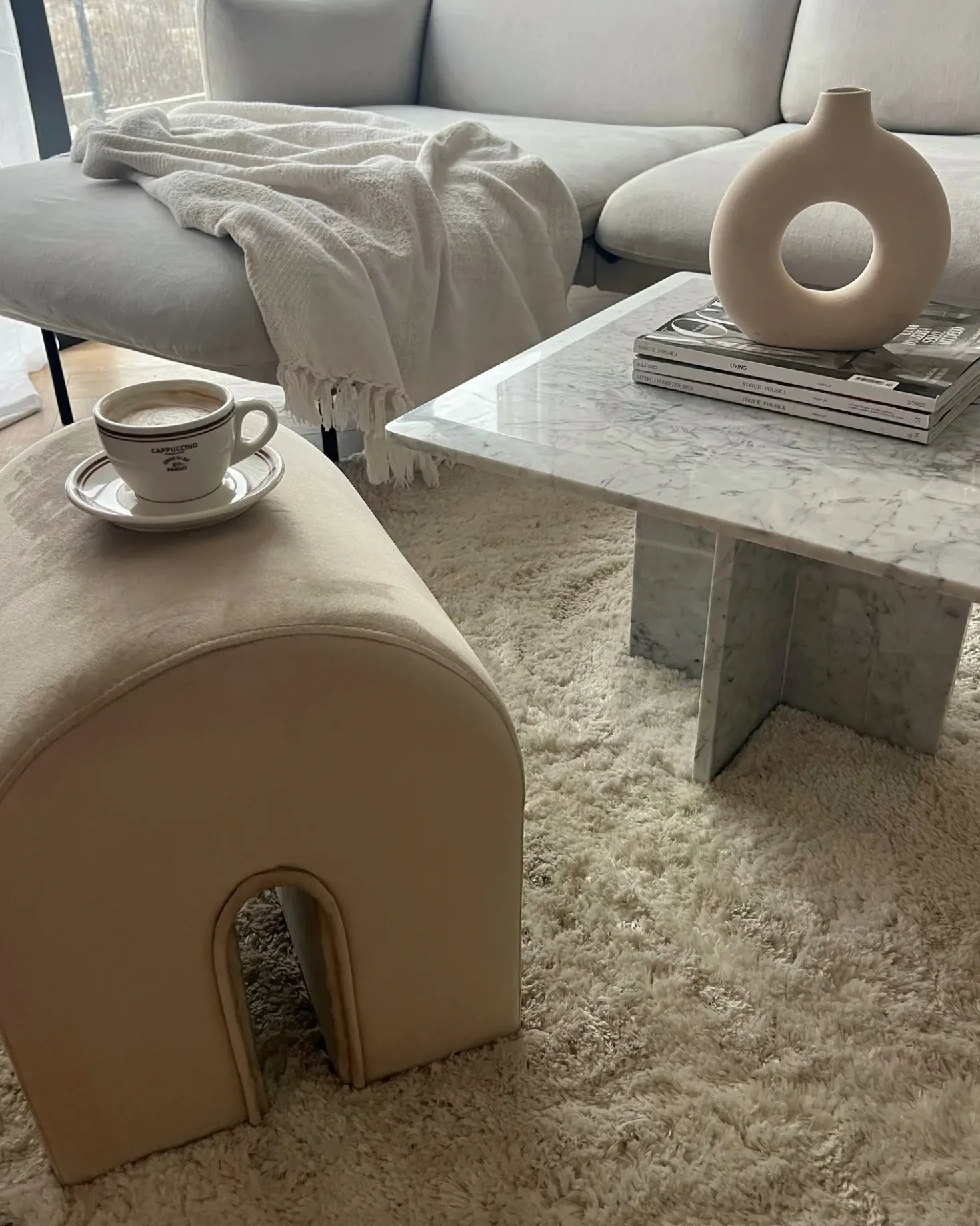 Pouf MODOC Velluto Beige