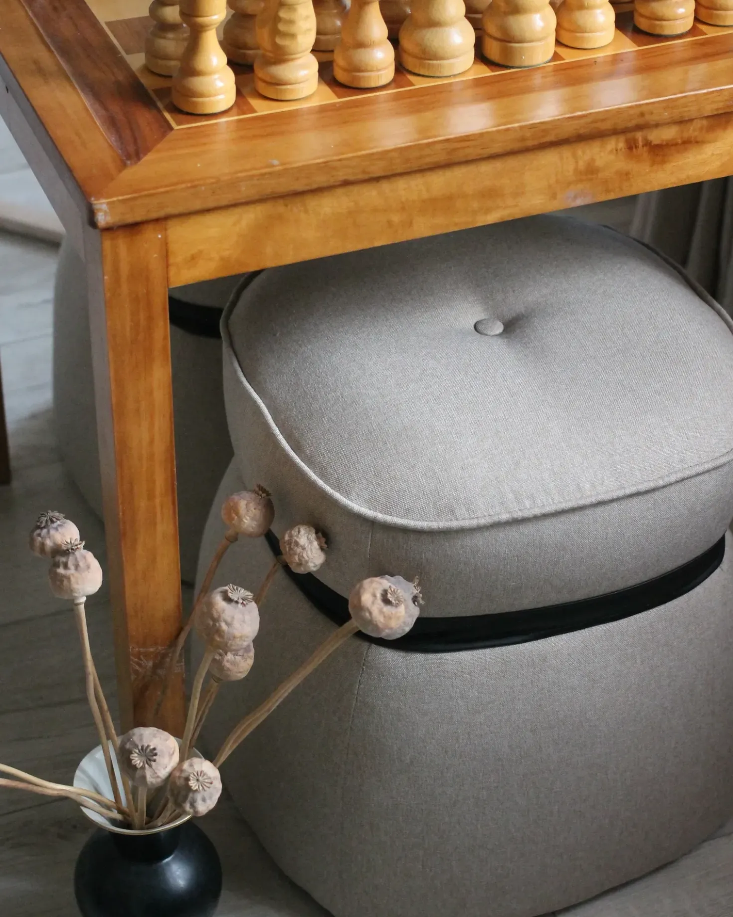 Pouf MONTEREY Lino sintetico Beige