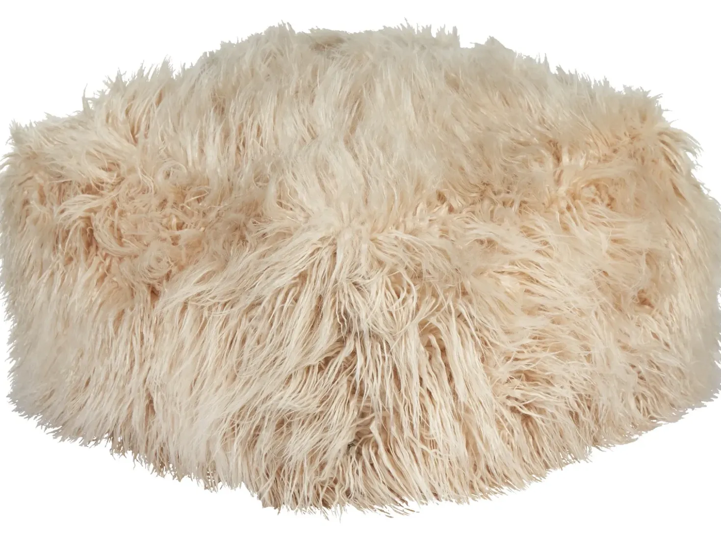 Pouf MUKKI Finta pelliccia Beige