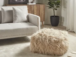 Pouf MUKKI Finta pelliccia Beige
