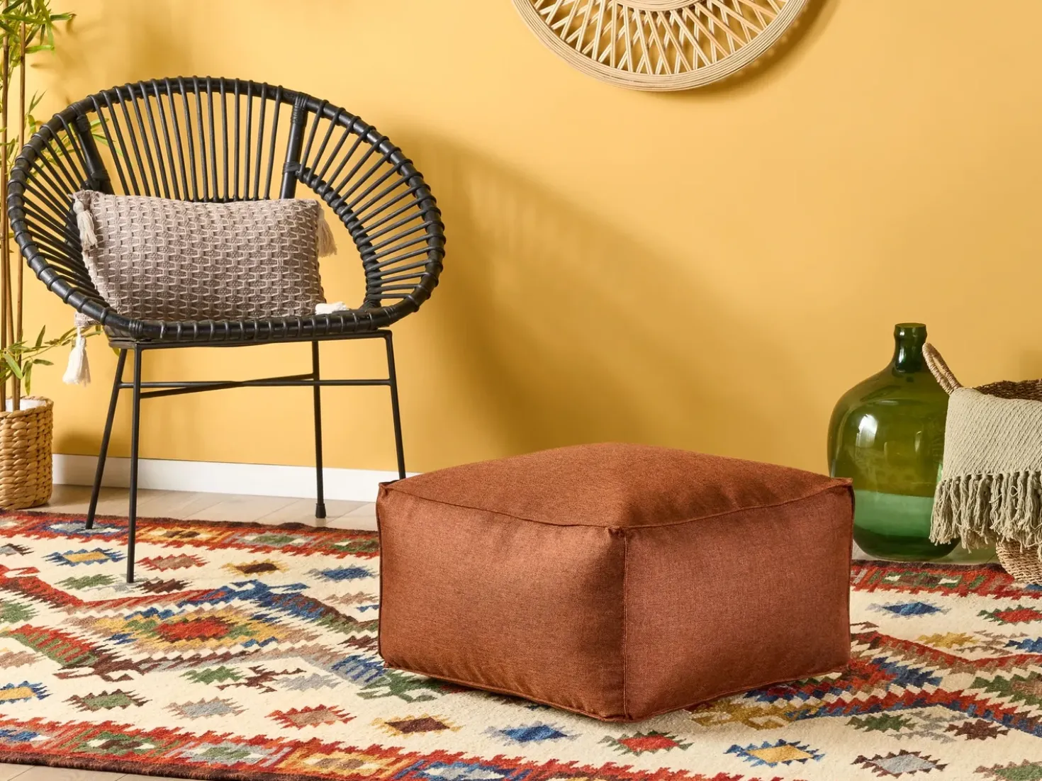 Pouf MUKKI Tessuto Marrone dorato