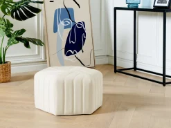 Pouf MURIETTA Velluto Bianco sporco