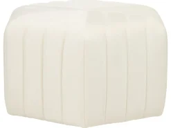 Pouf MURIETTA Velluto Bianco sporco