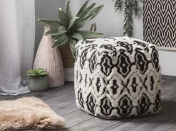 Pouf ORAI Lana Nero/Bianco