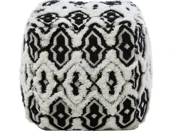 Pouf ORAI Lana Nero/Bianco