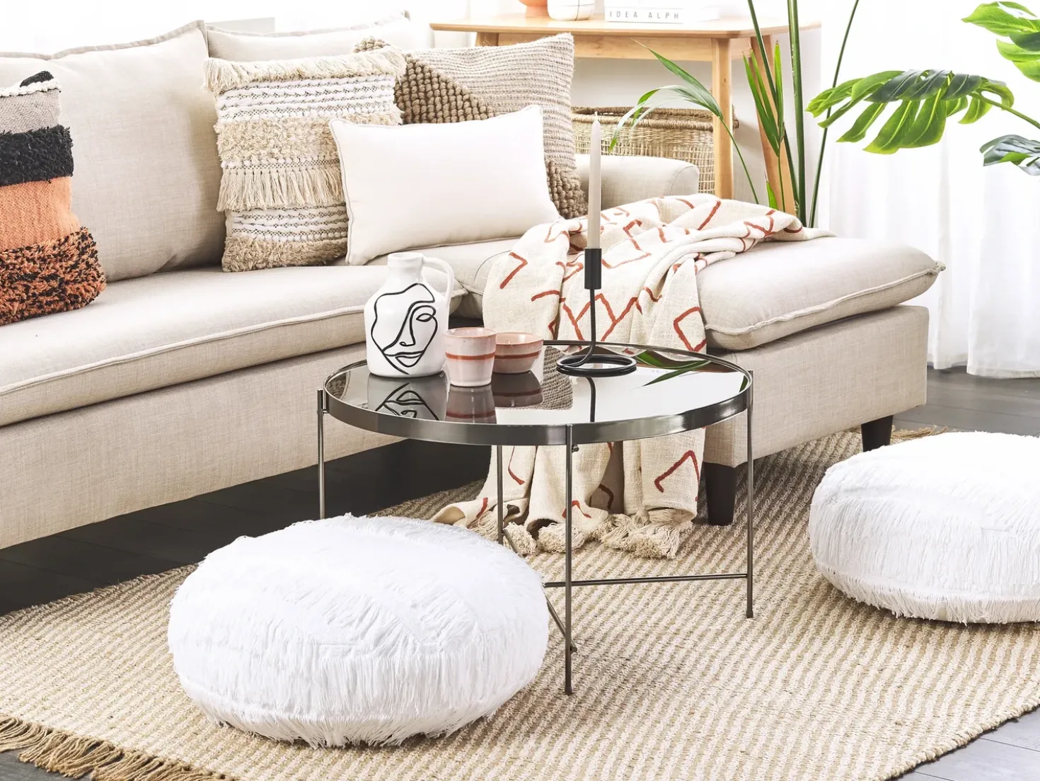 Pouf OULAD Cotone Bianco
