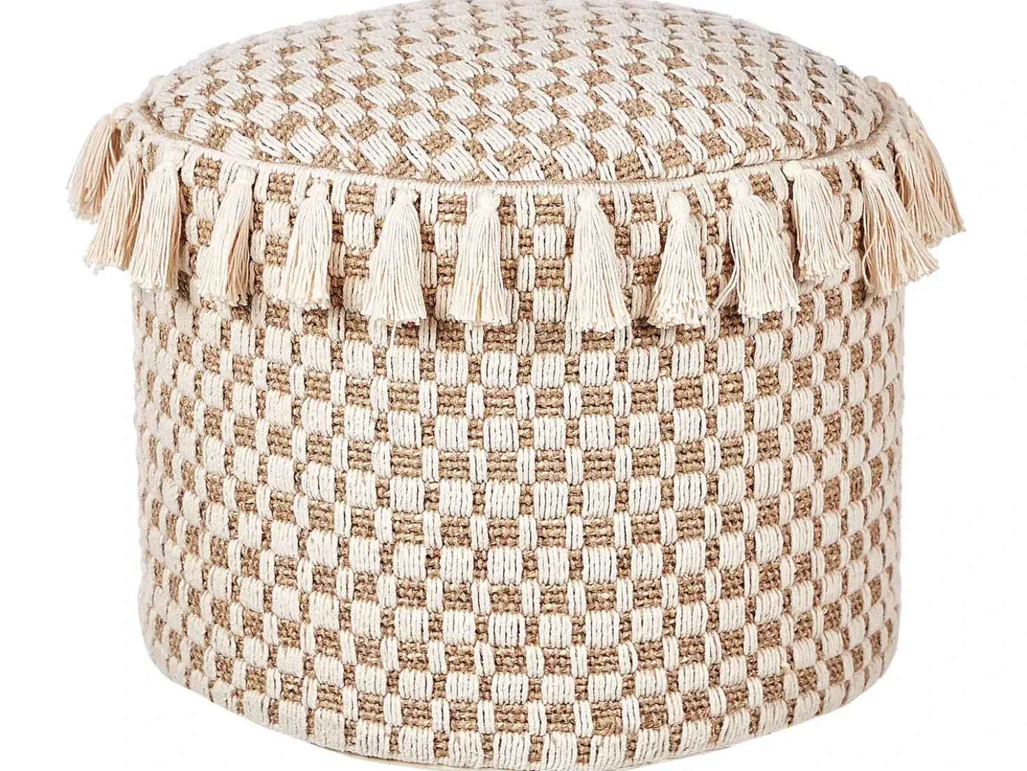 Pouf PIRAK Cotone Beige chiaro