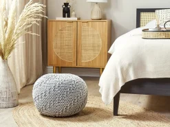 Pouf PRIENE Cotone Grigio chiaro