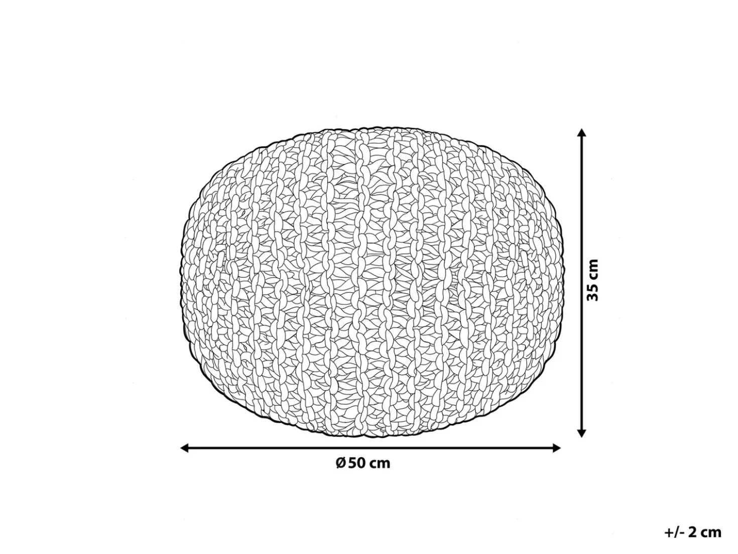 Pouf PRIENE Cotone Grigio chiaro