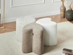 Pouf SCOTIA Ciniglia Bianco sporco