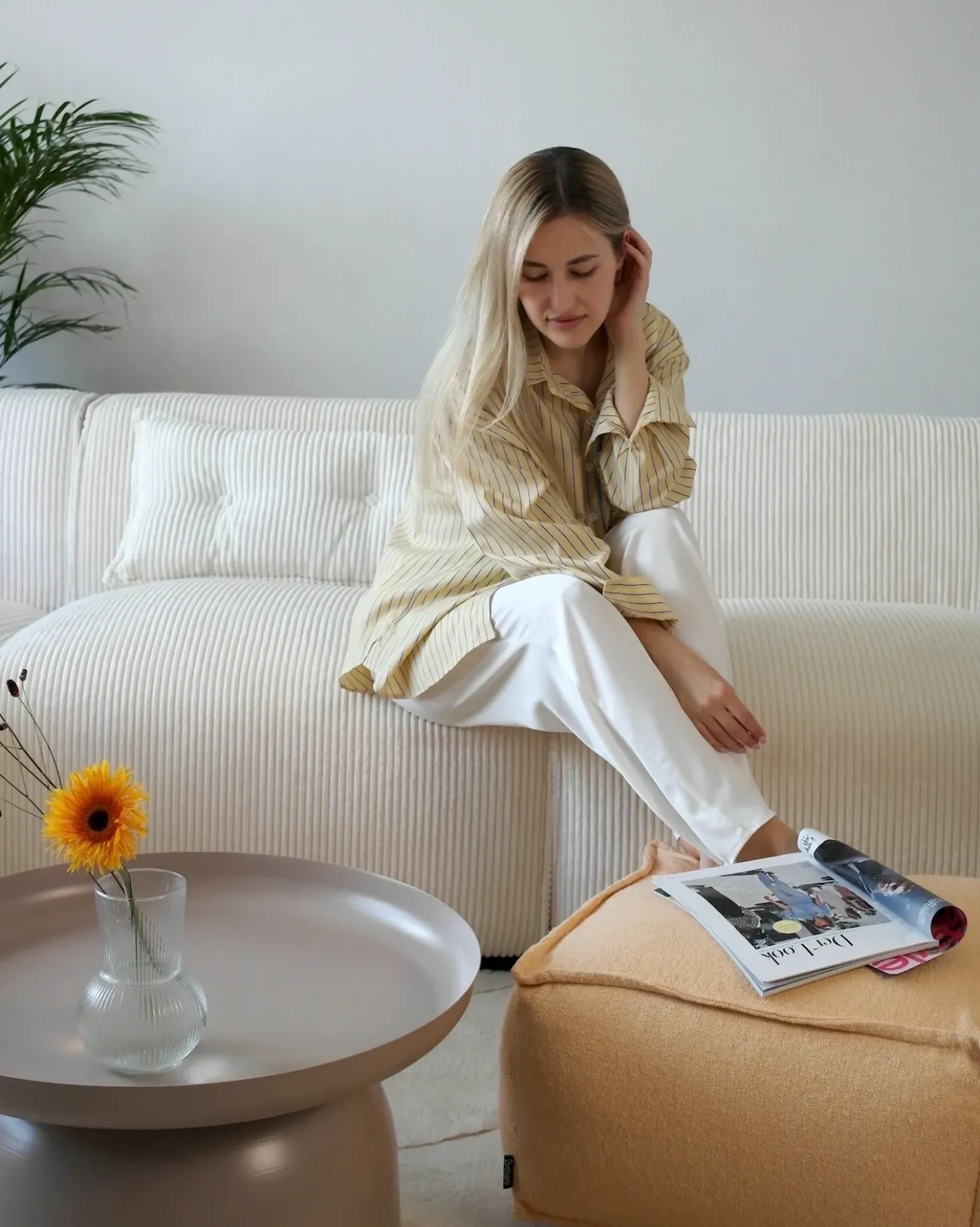 Pouf SHERALI Cotone Arancione