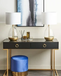 Pouf SOPHIA Velluto Blu marino