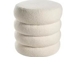Pouf SUMPTER Bouclé Bianco sporco