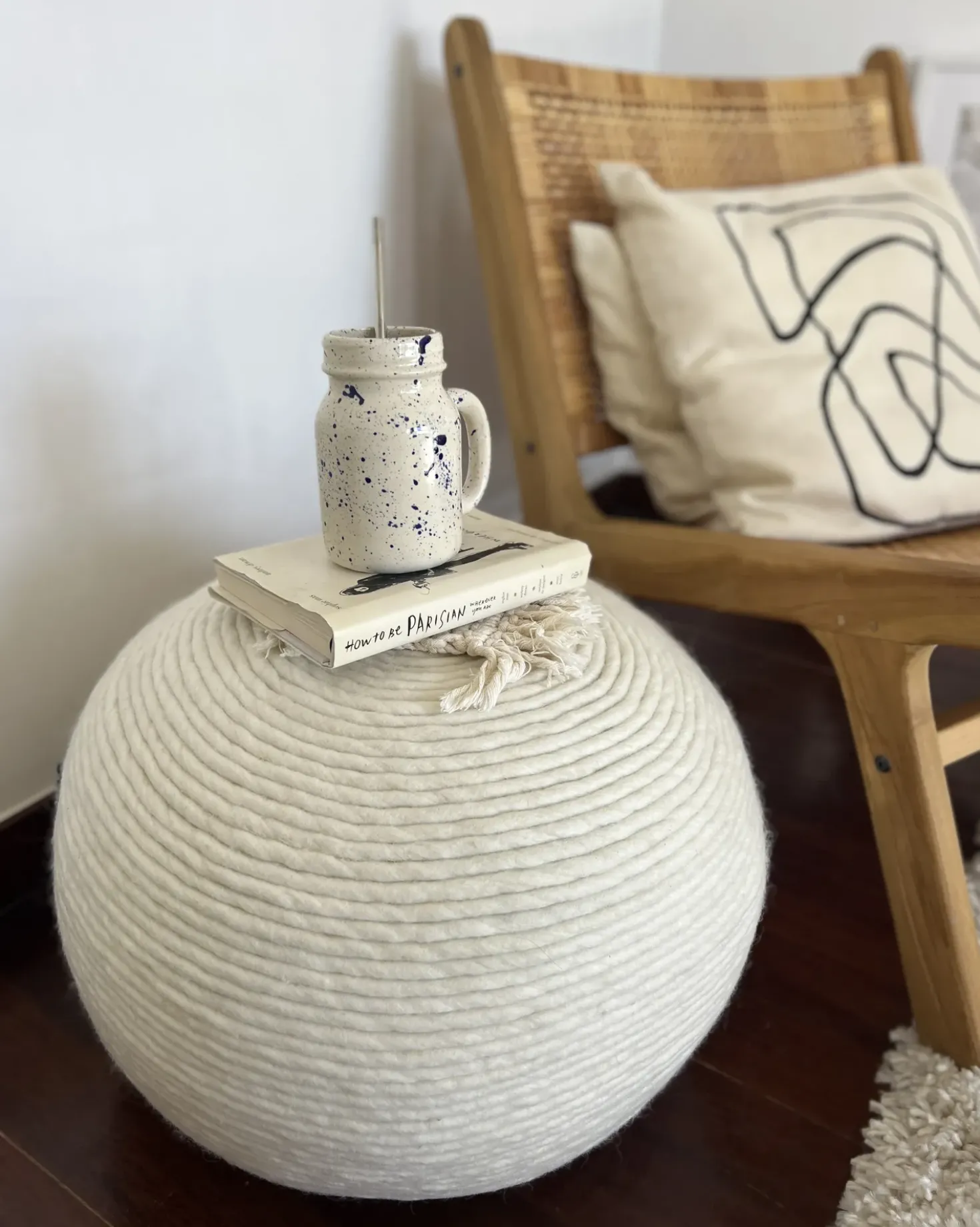 Pouf TAKHABI Lana Bianco
