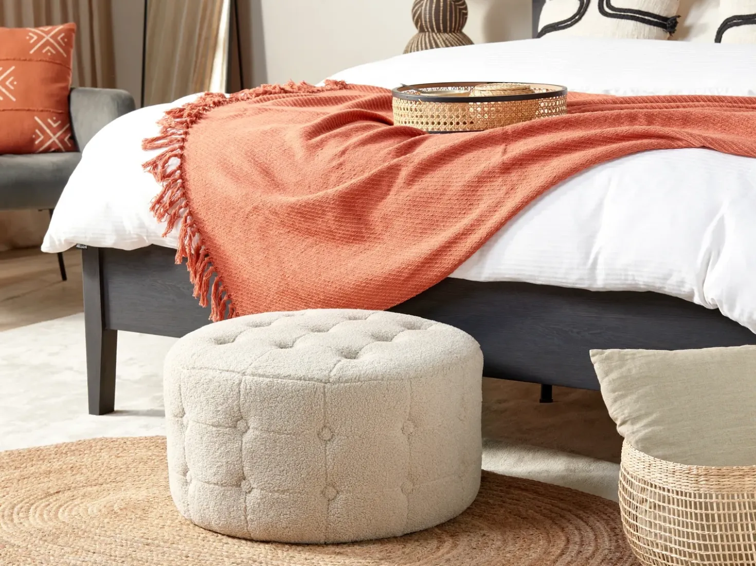 Pouf TAMPA Bouclé Beige