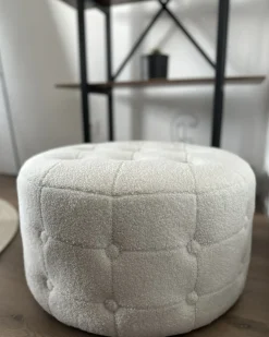 Pouf TAMPA Bouclé Bianco