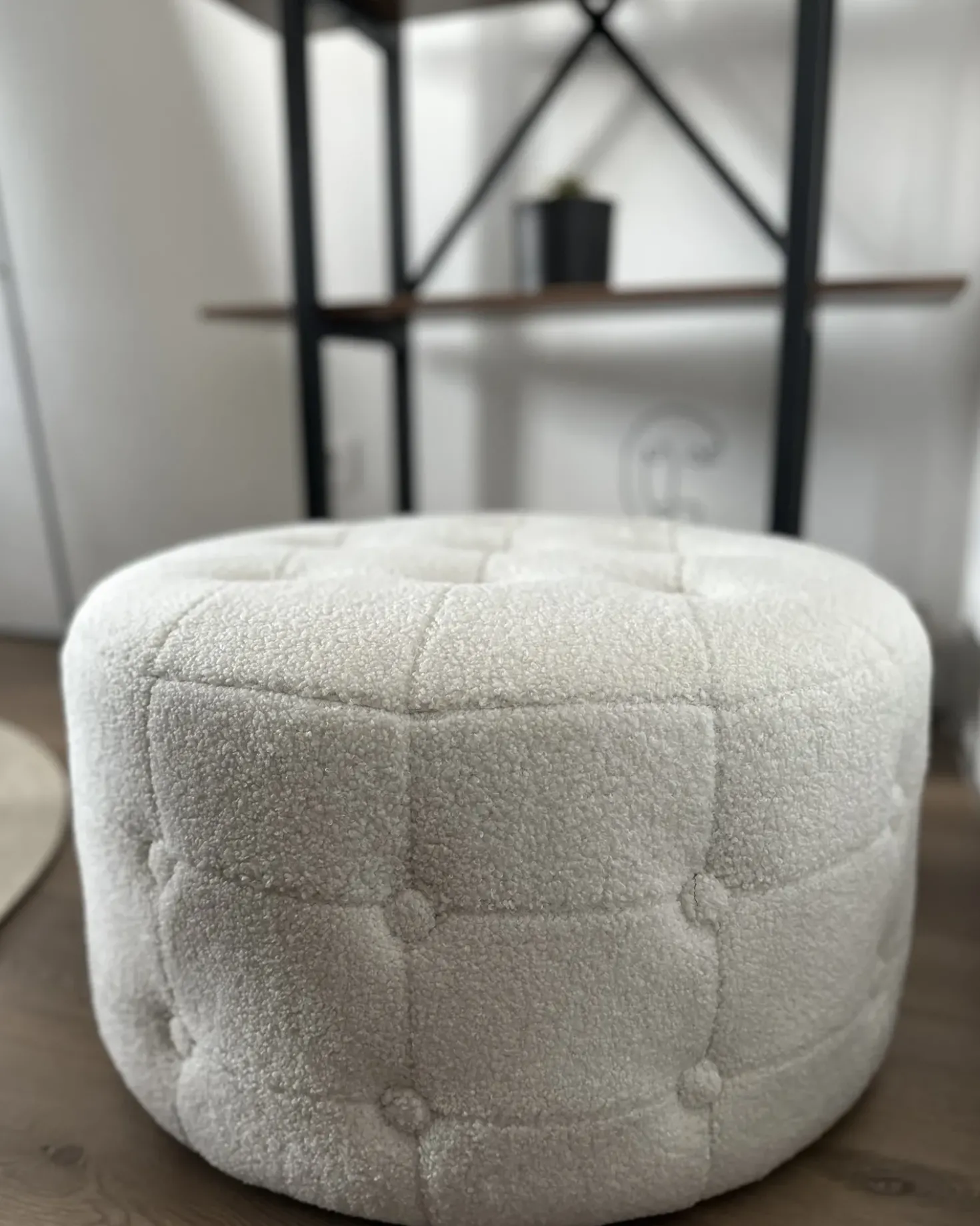Pouf TAMPA Bouclé Bianco