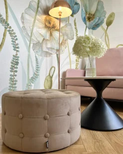 Pouf TAMPA Velluto Beige sabbia