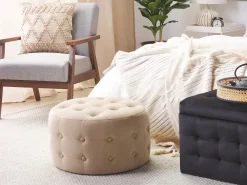 Pouf TAMPA Velluto Beige sabbia