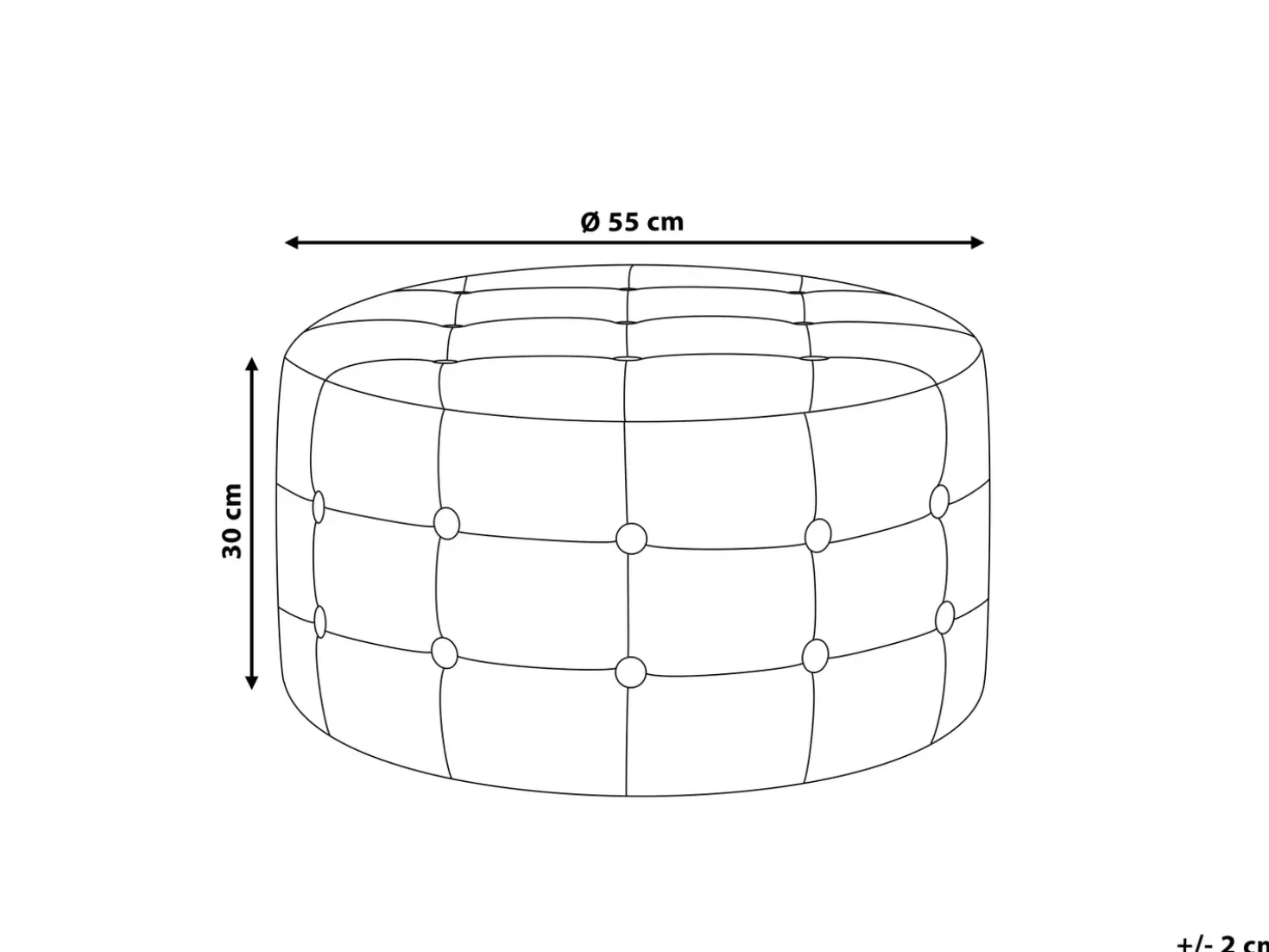 Pouf TAMPA Velluto Grigio chiaro