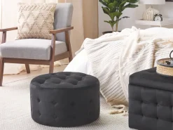Pouf TAMPA Velluto Nero