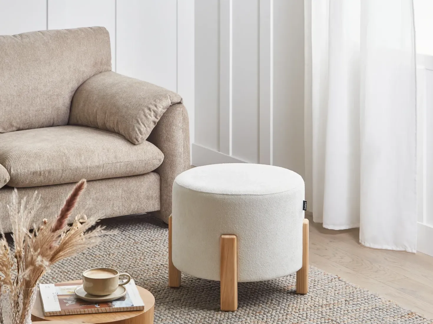 Pouf TERRY Ciniglia Bianco sporco