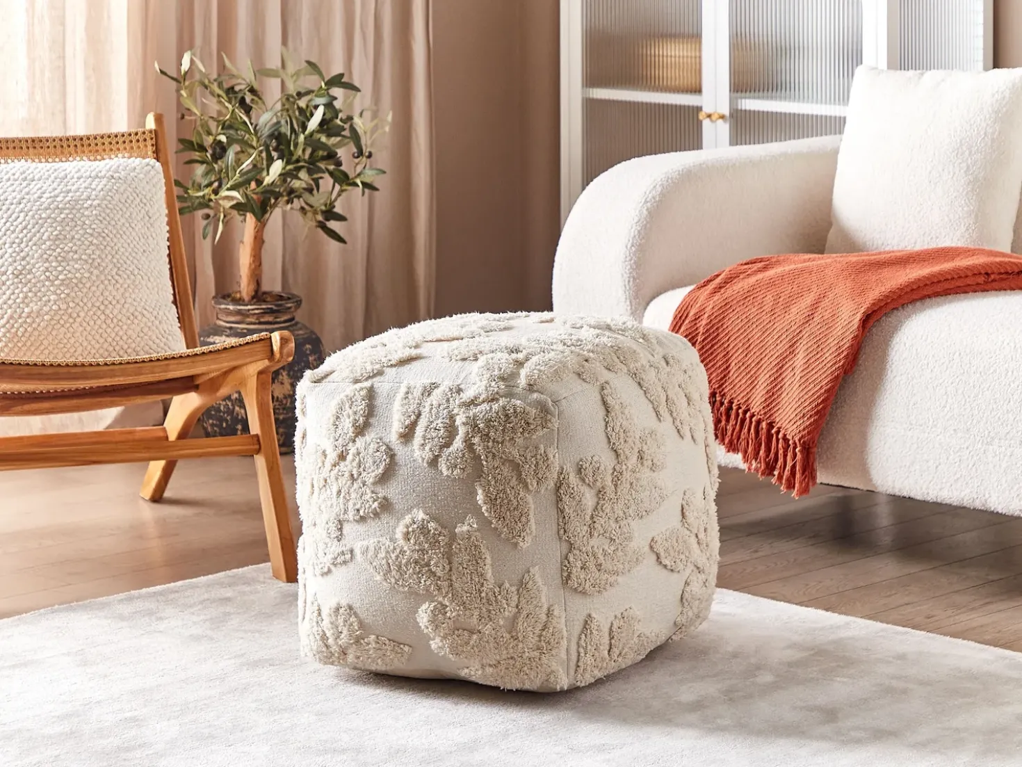 Pouf Trapuntato MULTAN Cotone Beige