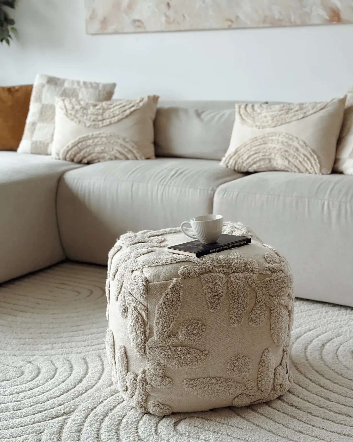 Pouf Trapuntato MULTAN Cotone Beige