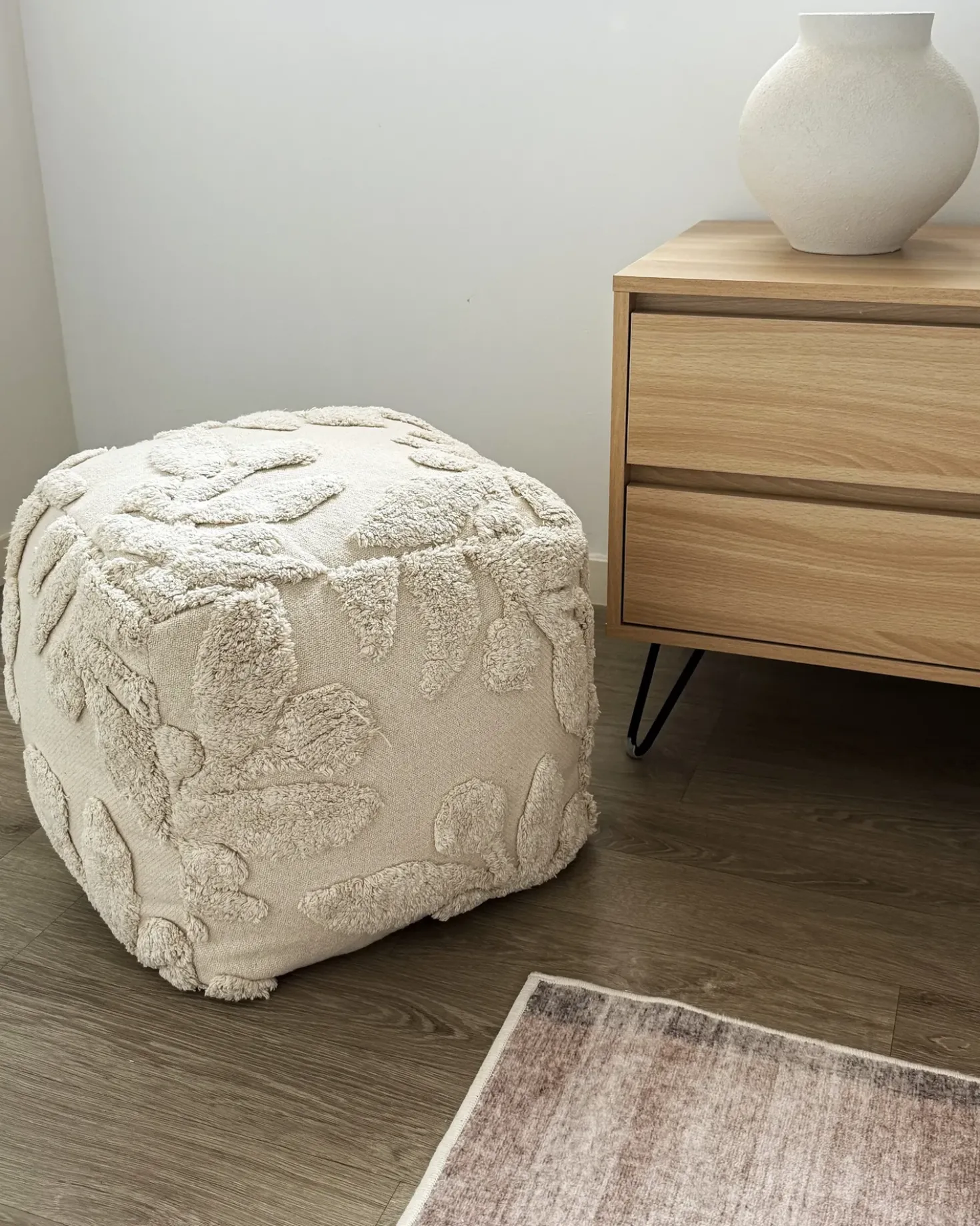 Pouf Trapuntato MULTAN Cotone Beige
