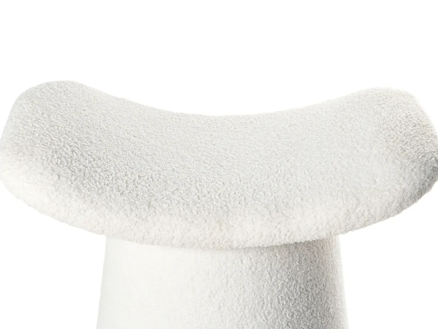 Pouf Trapuntato RIDDLE Bouclé Bianco sporco