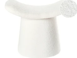 Pouf Trapuntato RIDDLE Bouclé Bianco sporco