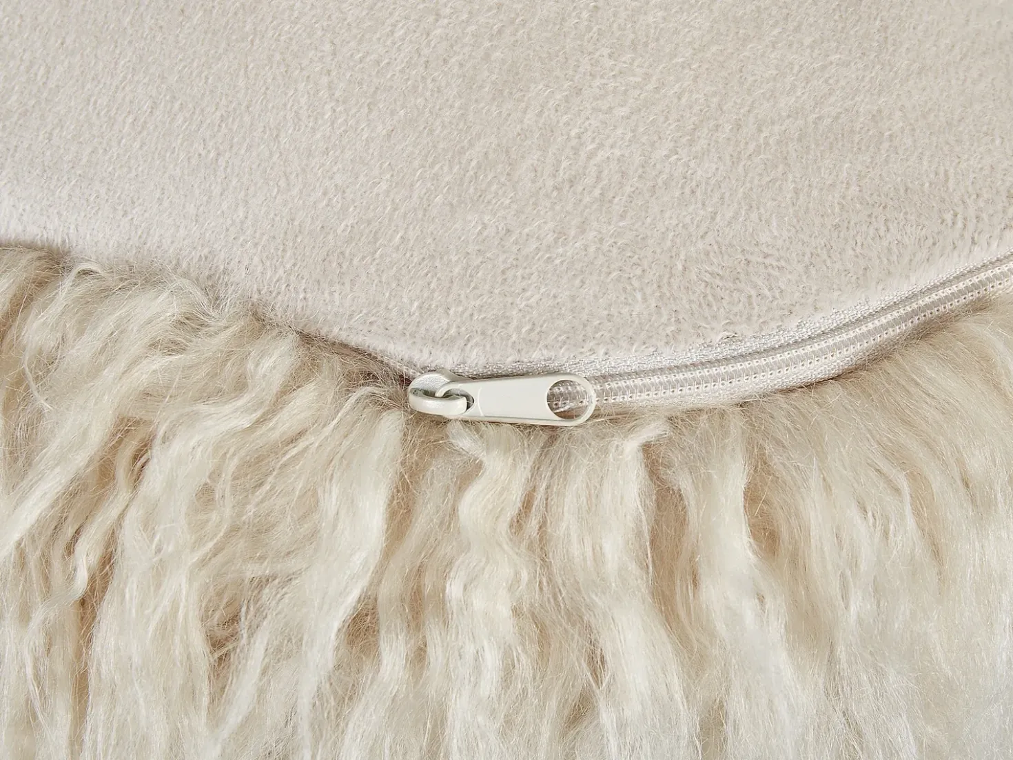 Pouf TUKKI Finta pelliccia Beige chiaro
