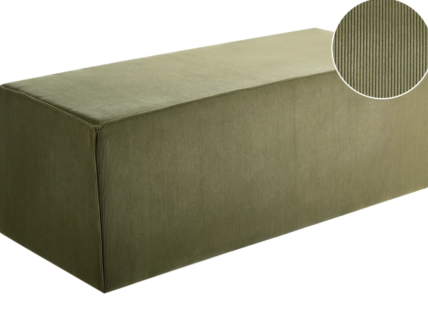 Pouf VINITA Velluto a coste Verde scuro