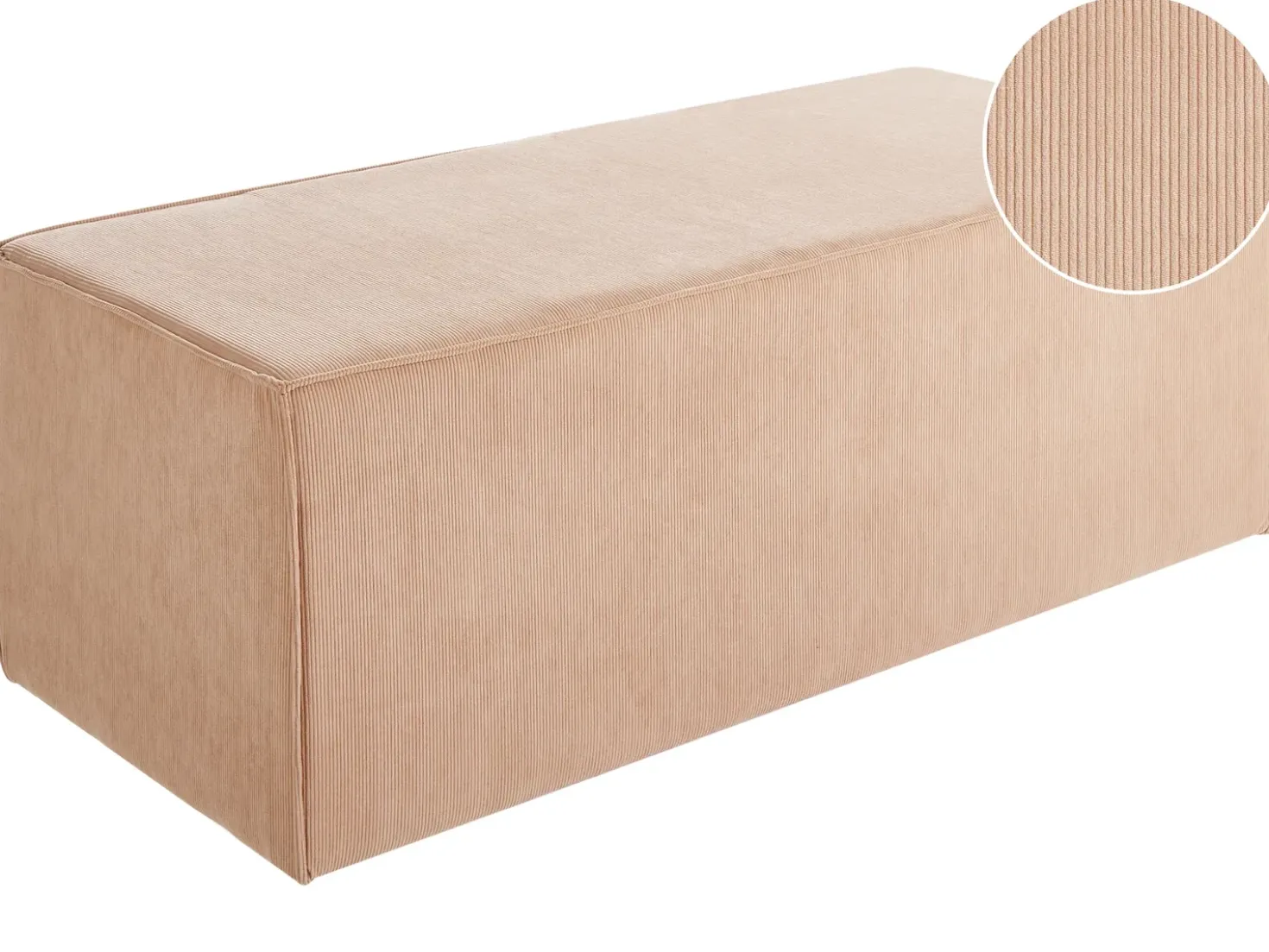 Pouf VINITA Velluto a coste Beige