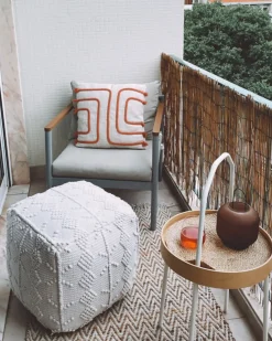 Pouf WARANGAL Cotone Bianco