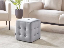 Pouf WISCONSIN Velluto Grigio