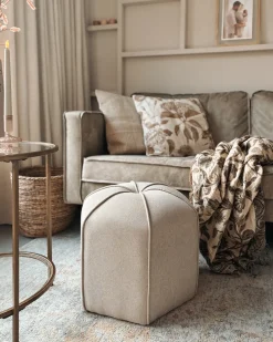 Pouf WISHEK Lino sintetico Beige