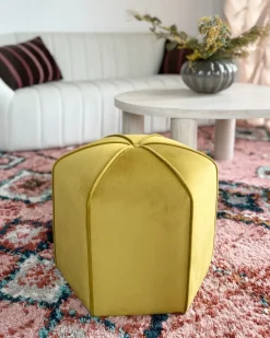 Pouf WISHEK Velluto Giallo