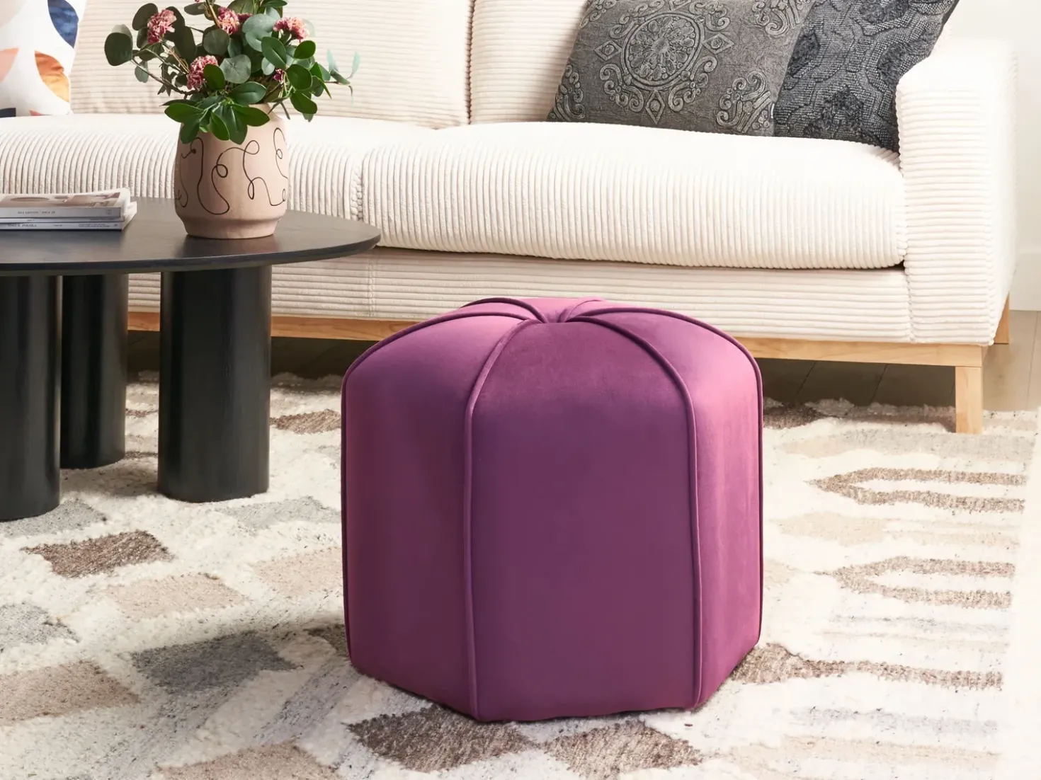 Pouf WISHEK Velluto Viola