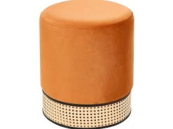 Pouf YANKTON Velluto Arancione
