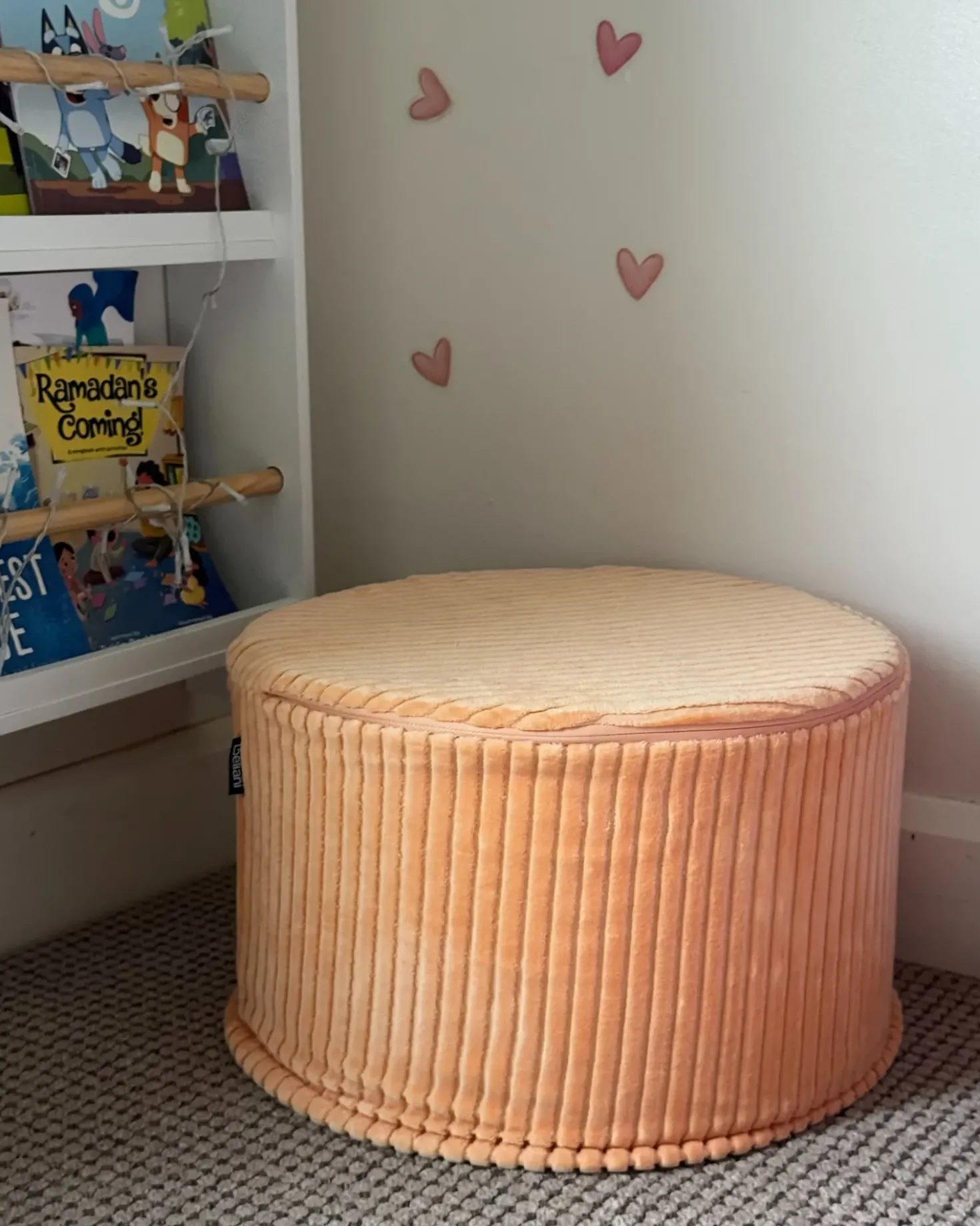 Pouf ZIKRIA Velluto Rosa pesca