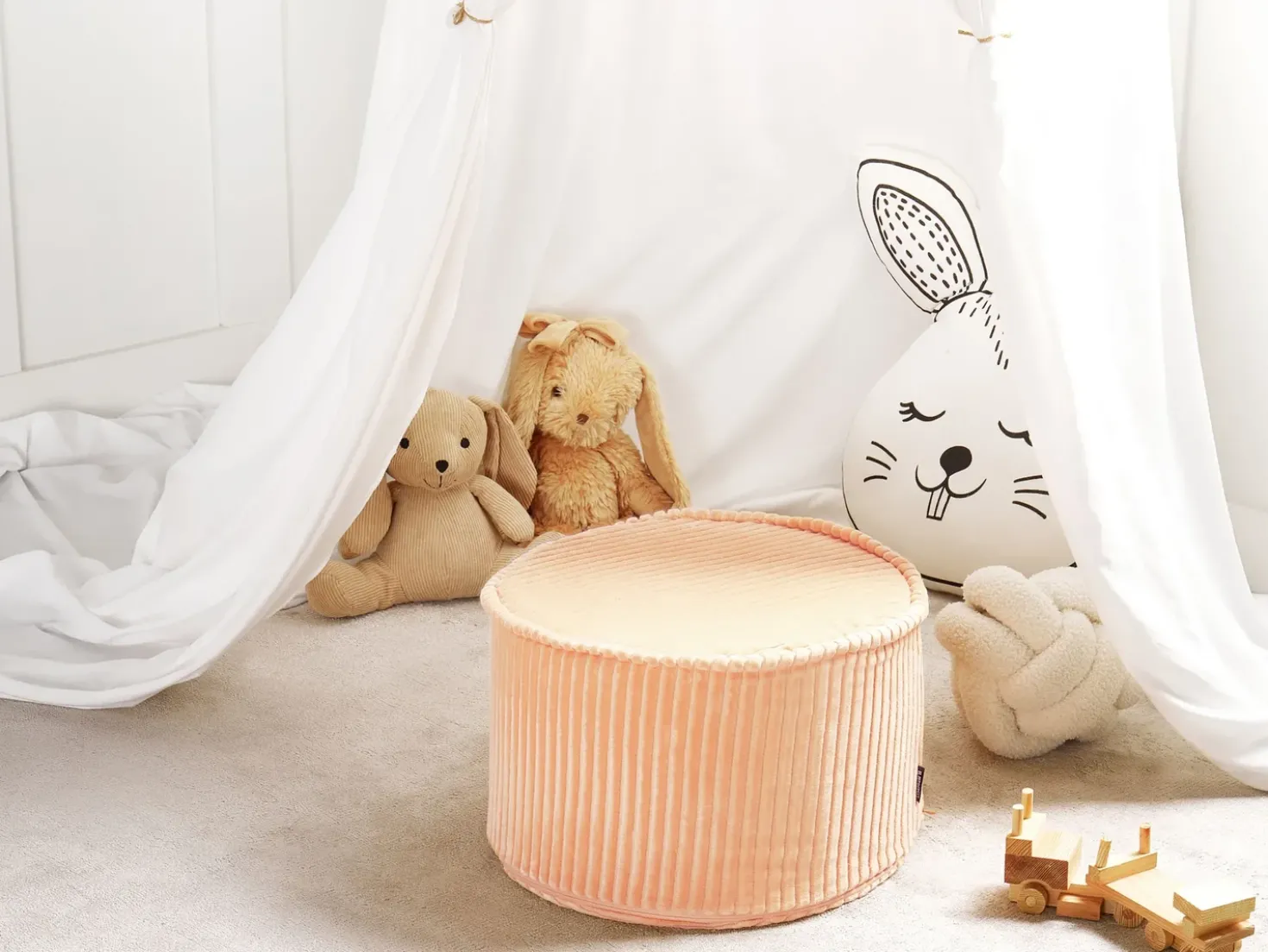 Pouf ZIKRIA Velluto Rosa pesca