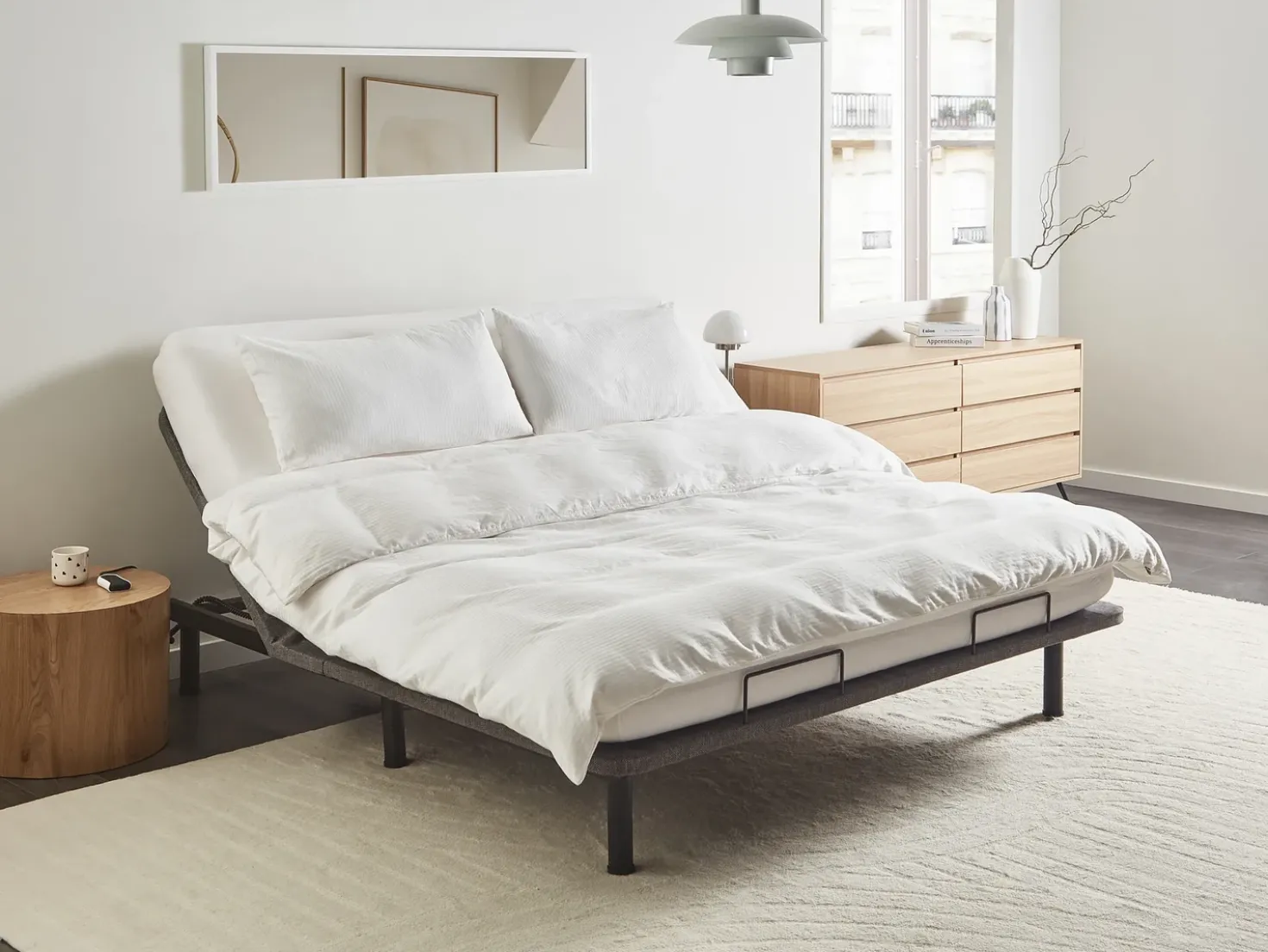 Rete per letto regolabile elettricamente BRUNOY 180 x 200 cm Grigio
