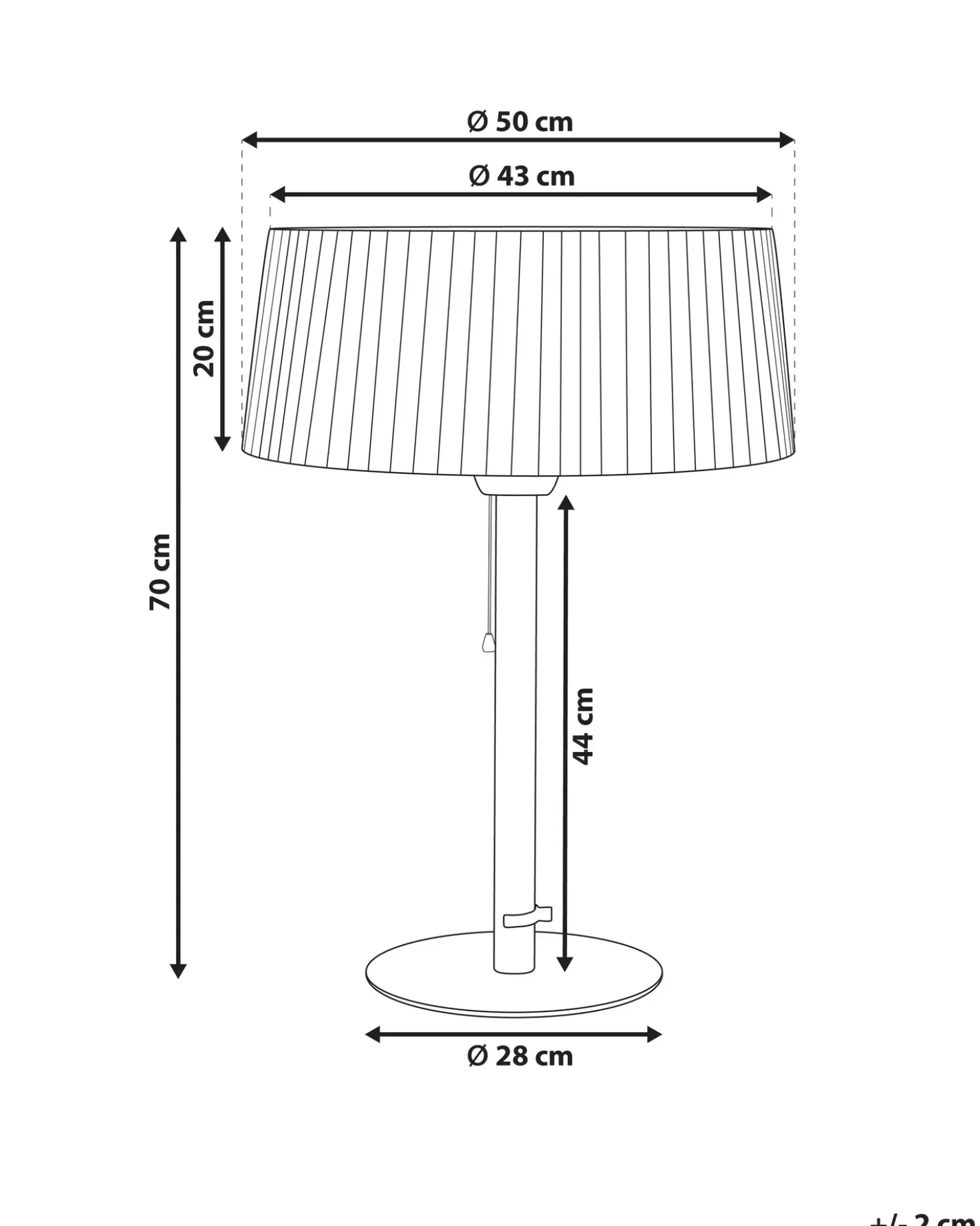 Riscaldatore a infrarossi da patio a piantana OLLERIA 1500 W Grigio