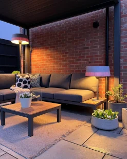 Riscaldatore a infrarossi da patio a piantana VARAZZE 1500 W Grigio
