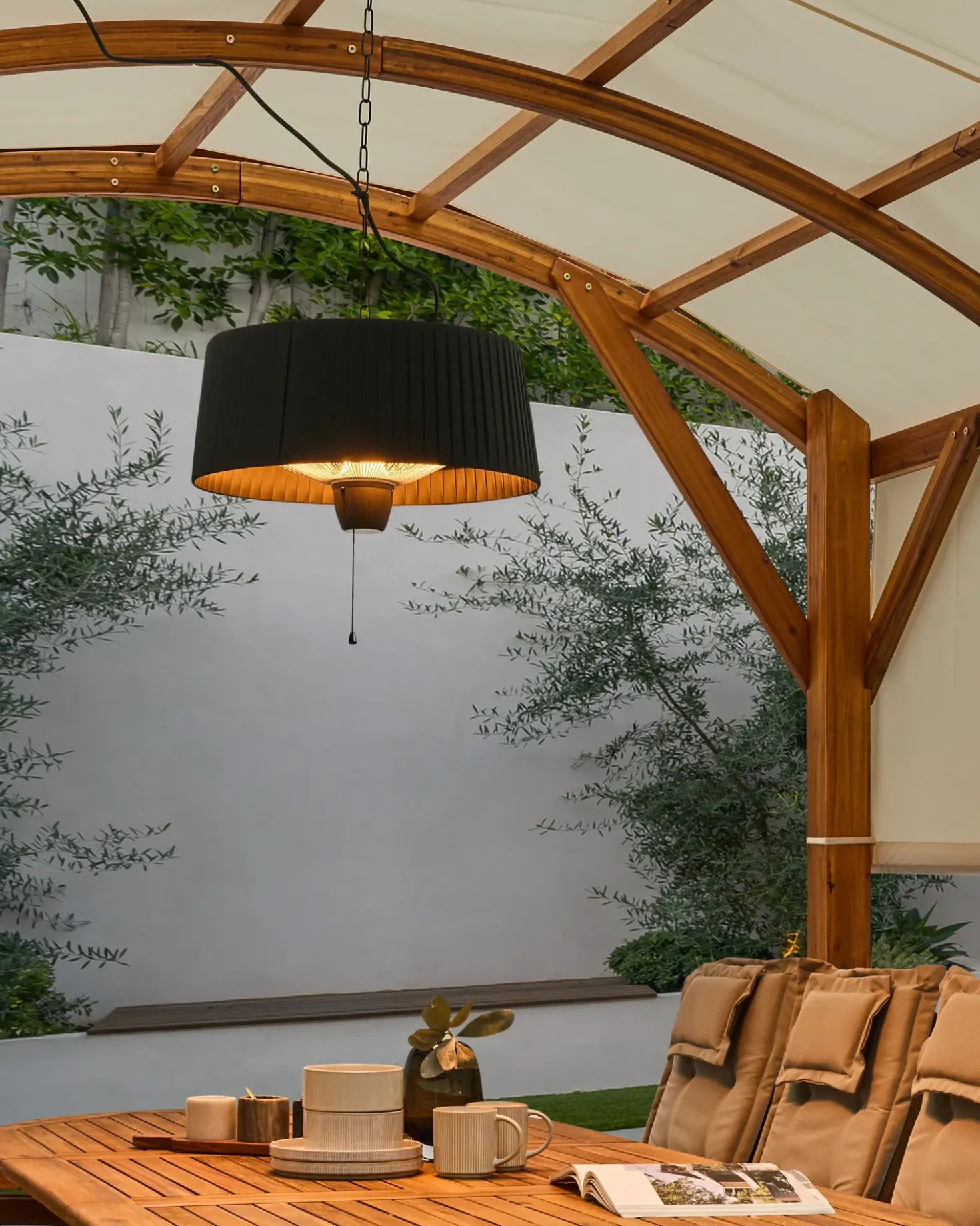 Riscaldatore a infrarossi da patio sospeso ASCEA 1500 W Nero