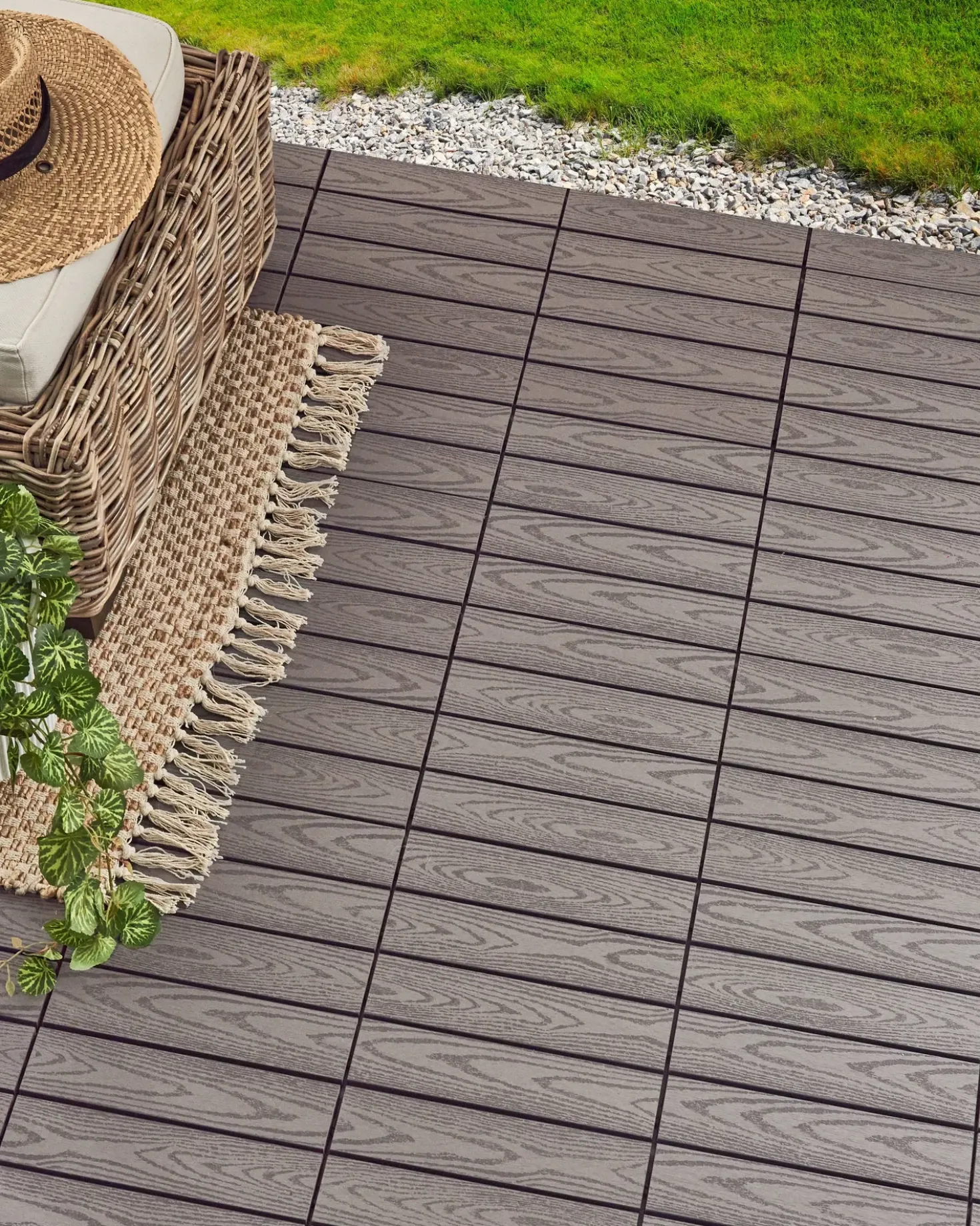 Rivestimenti e piastrelle da esterno ATESSA Composito legno-plastica (WPC) Grigio