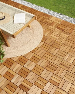 Rivestimenti e piastrelle da esterno ACERENZA Legno di acacia certificato Naturale