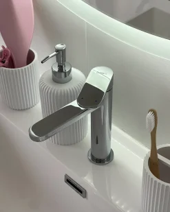Rubinetteria per lavabo COLHUE Ottone Argento